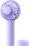 Mini Portable Fan - Rechargeable Handheld Fan, 3 Speeds Personal Small Hand Gifts for Travel Essentials, Lash, Makeup, Eyelash, Kids, Girls, Women - USB, Cute Design Purple