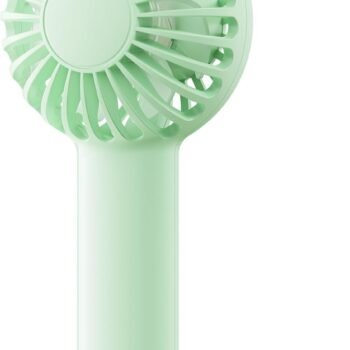 Mini Portable Fan - Rechargeable Handheld Fan, 3 Speeds Personal Small Hand Gifts for Travel Essentials, Lash, Makeup, Eyelash, Kids, Girls, Women - USB, Cute Design Green
