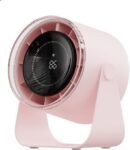 Small Desk Fan, 28dB Ultra-Quiet Desktop Air Circulator with 115° Adjustable Tilt, 100 Speeds, Rechargeable Battery, USB-Powered, Portable for Bedroom, Office, Kitchen, Travel - (Pink)