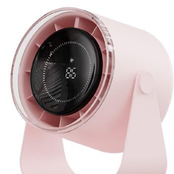 Small Desk Fan, 28dB Ultra-Quiet Desktop Air Circulator with 115° Adjustable Tilt, 100 Speeds, Rechargeable Battery, USB-Powered, Portable for Bedroom, Office, Kitchen, Travel - (Pink)