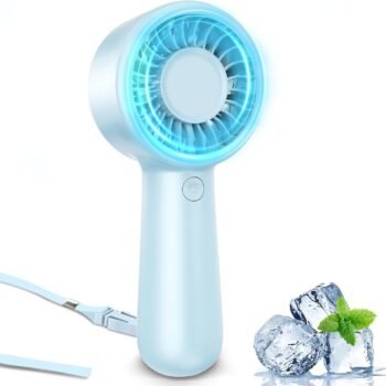 Portable Handheld Fan Personal Small Turbo Hand Fan Powerful, Cooling, Lanyard, USB Rechargeable, 5 Speeds, Makeup, Gifts for Women Men, Kid, Mom, Hot Summer, Travel, Sports, Wedding Use