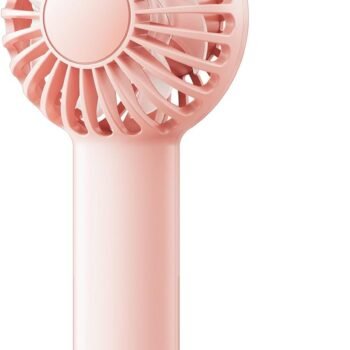Mini Portable Fan - Rechargeable Handheld Fan, 3 Speeds Personal Small Hand Gifts for Travel Essentials, Lash, Makeup, Eyelash, Kids, Girls, Women - USB, Cute Design Pink