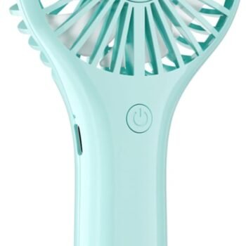 Portable Mini Fan - Powerful Personal Handheld Fan with 3 Speeds, Cute and Small, USB Rechargeable for Travel/Lash/Makeup/Outdoor/Home, Blue