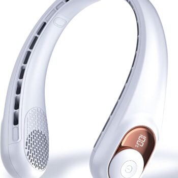 Neck Fan, Personal Fan with LED Display, USB-C Rechargeable, 4000mAh-Battery, 3-Speed Adjustment & Whisper-Quiet Operation, Perfect for Home, Travel, Sports