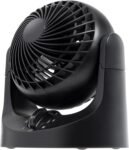 Small Desk Fan, Air Circulator, 3 Speeds, 32ft Max Air Distance, 120° Adjustable Tilt, 27.5db Quiet Motor, Small Fan for Bedroom, Office, Dorm, Black