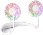 Neck Fan, Hands Free Personal Fan 2600mAh, Hang Around Neck Fans, Wearable Small Fan for Outdoor Working Battery Powered Over 12 Hours Constant Cool