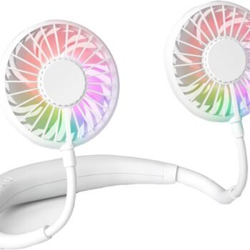 Neck Fan, Hands Free Personal Fan 2600mAh, Hang Around Neck Fans, Wearable Small Fan for Outdoor Working Battery Powered Over 12 Hours Constant Cool