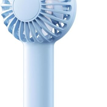 Mini Portable Fan - Rechargeable Handheld Fan, 3 Speeds Personal Small Hand Gifts for Travel Essentials, Lash, Makeup, Eyelash, Kids, Girls, Women - USB, Cute Design Light Blue