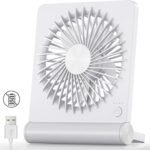 USB Fan, Strong Wind Quiet Small Desk Fan 220° Tilt Folding 3 Speeds Adjustable USB-C Powered Personal Fan for Home Office Desktop, White, NO BATTERY