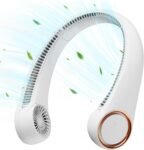 Portable Neck Fan Rechargeable, Hands-Free 360° Cooling, 23.5hrs Runtime, Battery Powered Personal Wearable Fan Quiet, Summer Outdoor Travel Essentials, Birthday Gifts for Women Men, White