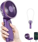 Portable Handheld Fan, 4000mAh, 180 Adjustable, 6 Speed Wind, USB Rechargeable Foldable Fan with Real-Time Electricity Display