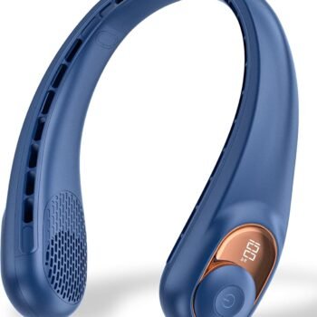 Neck Fan, Personal Fan with LED Display, USB-C Rechargeable, 4000mAh-Battery, 3-Speed Adjustment & Whisper-Quiet Operation, Perfect for Home, Travel, Sports