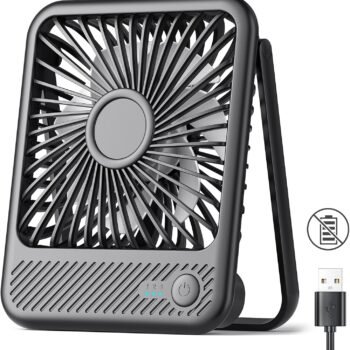 USB Desk Fan, Strong Wind Ultra Quiet Small Personal Fan with 180° Tilt Folding and 3 Speeds Adjustable, USB-C Corded Powered Mini USB Fan for Office Desktop Bedroom, NO BATTERY